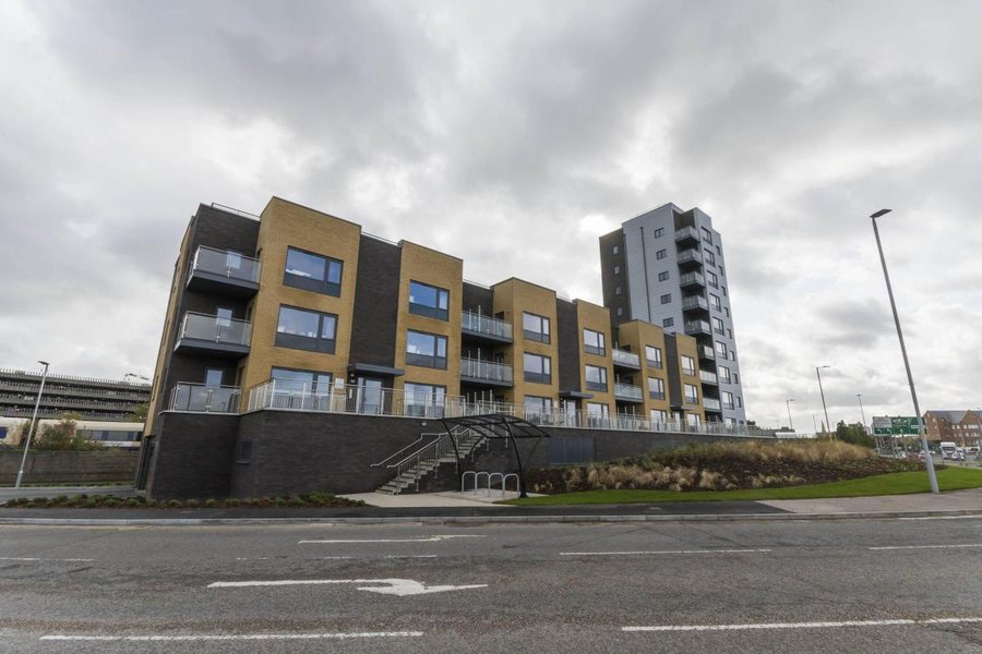 Nile Court, a modern block of flats in Poole.